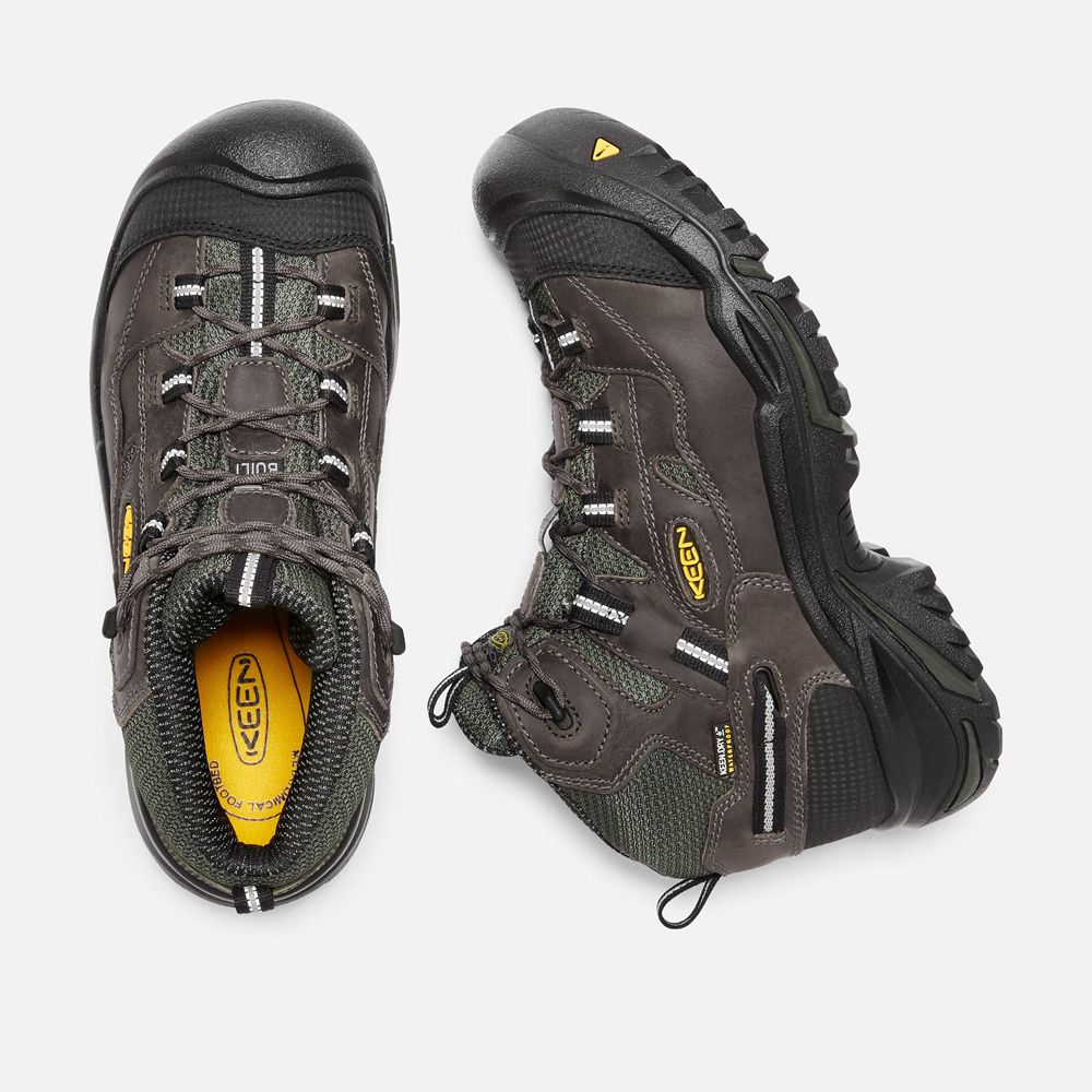 Cizme Keen Romania Barbati Negrii Maro Braddock Waterproof Mid (Steel Toe) 4128-EKGVF